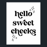 Hello Sweet Cheeks Retro Vintage Font Poster<br><div class="desc">Hello Sweet Cheeks Retro Vintage Font</div>