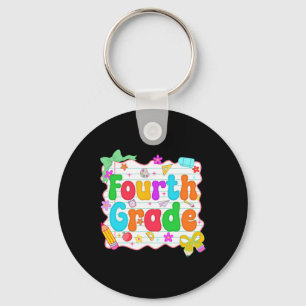 Hello Team Fourth Grade Back To School Shirt Schoo Key Ring