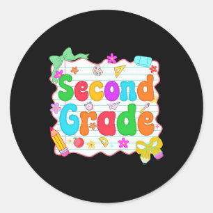 Hello Team Second Grade Back To School Shirt Schoo Classic Round Sticker