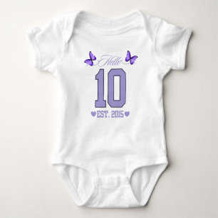 Hello Ten Digits Cute Coquette 10th Birthday Girl Baby Bodysuit