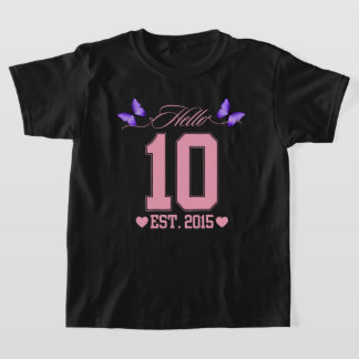 Hello Ten Digits Cute Coquette 10th Birthday Girl T-Shirt