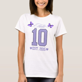 Hello Ten Digits Cute Coquette 10th Birthday Girl T-Shirt