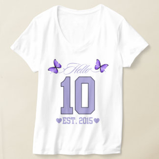 Hello Ten Digits Cute Coquette 10th Birthday Girl T-Shirt