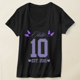 Hello Ten Digits Cute Coquette 10th Birthday Girl T-Shirt