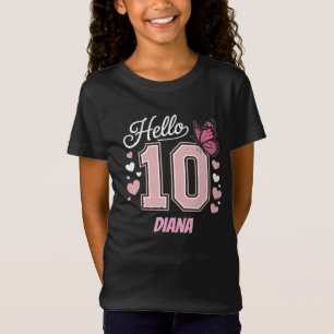 Hello Ten Double 10th Birthday Girl Personalised  T-Shirt