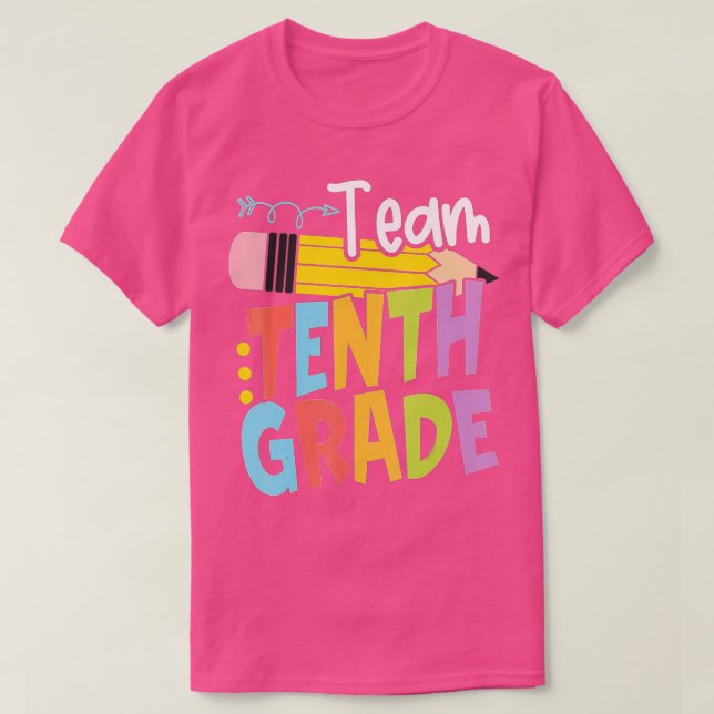 Hello Tenth Grade Happy First Day Of School Back T T-Shirt (Design Front)