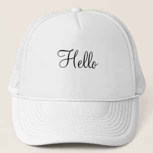 Hello text name Handsome White and White Colour Trucker Hat