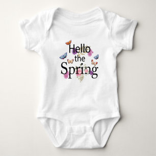 Hello the Spring Flower Baby Bodysuit