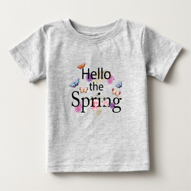 Hello the Spring Flower Baby T-Shirt (Front)