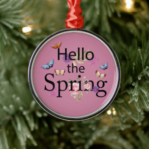 Hello The Spring Flower Metal Tree Decoration