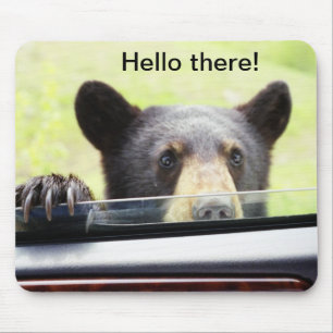 "Hello there!" Black Bear Mousepad