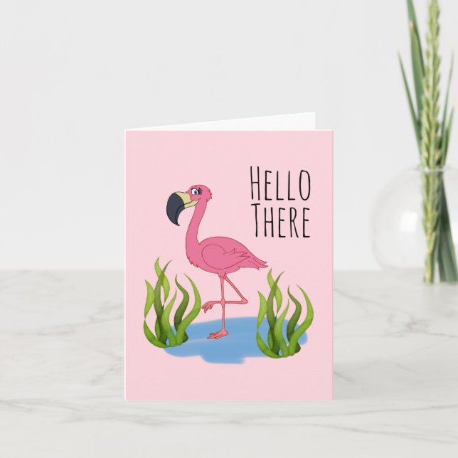 Hello There Flamingo (4.25" x 5.5) envelope inc. Card (Front)