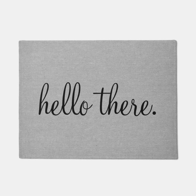 Hello there funny quote saying humour hipster grey doormat (Front)