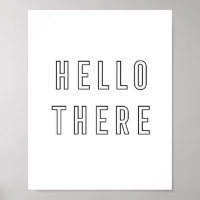 Hello There Minimalist Outline Lettering
