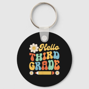 Hello Third 3rd Grade Back To School Teachers Kids Key Ring