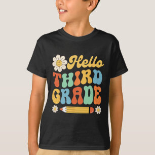 Hello Third 3rd Grade Byck To School Teachers Kids T-Shirt