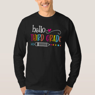 Hello Third Grade  3rd Grade Back To School T-Shirt