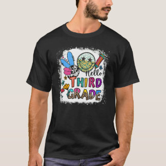 Hello Third Grade 3rd Grade Leopard Back To School T-Shirt