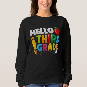 Hello Third Grade Back To School 3rd Grade Boys Gi Sweatshirt