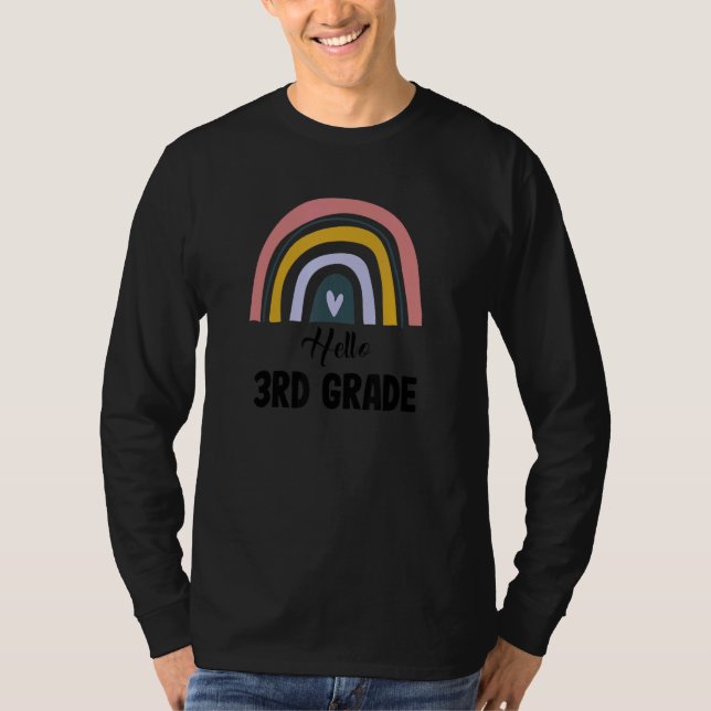 Hello Third Grade Back To School 3rd Grade Teacher T-Shirt (Front)