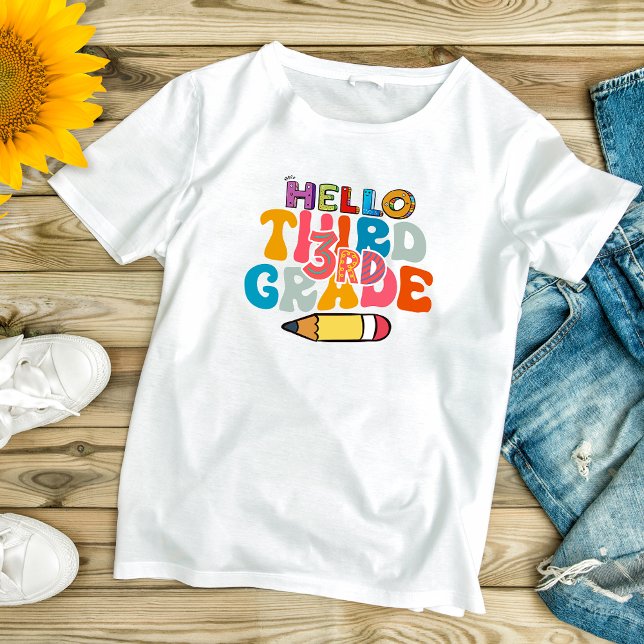 Hello Third Grade Back to School Cute Kids  T-Shirt (Creator Uploaded)