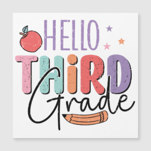 Hello Third Grade Back to School Magnetic Invitation