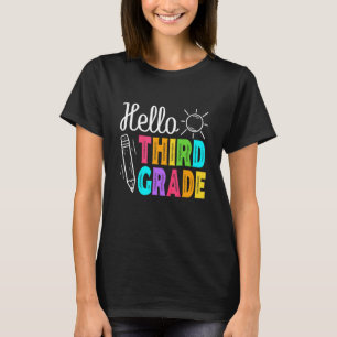 Hello Third Grade Back To School Men Women Boy Gir T-Shirt