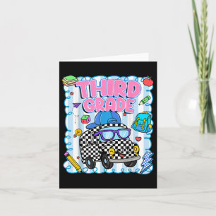 Hello Third Grade Bus School Teacher Student Back  Card