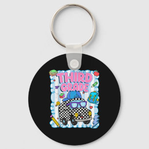 Hello Third Grade Bus School Teacher Student Back Key Ring