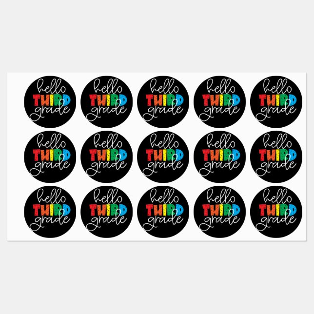Hello Third Grade – Cute Colorful Back to School (Sheet)