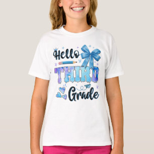 Hello Third Grade First Day of School Coquette T-Shirt