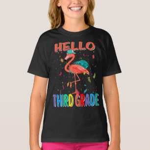 Hello Third Grade Flamingo Back To School T-Shirt
