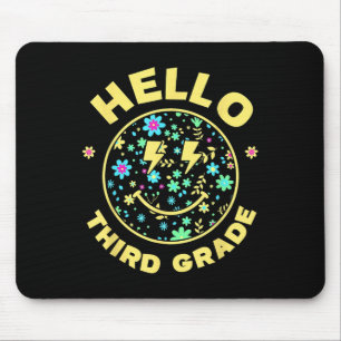 Hello Third Grade Happy Face 3rd Grade Squad Back  Mouse Pad