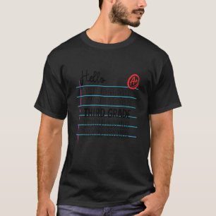 Hello Third Grade Lined Paper Back To School T-Shirt