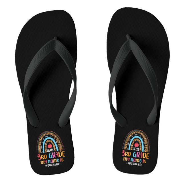 Hello Third Grade My Name is...Back to School Gift Jandals (Footbed)