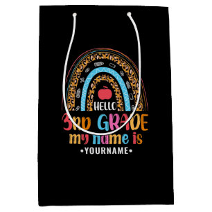 Hello Third Grade My Name is...Back to School Gift Medium Gift Bag