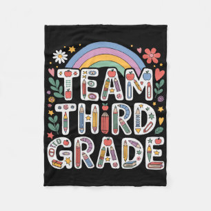 Hello Third Grade Rainbow Teacher Clroom Back To S Fleece Blanket