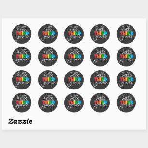 Hello Third Grade School Teacher Third Grade T-Shi Classic Round Sticker