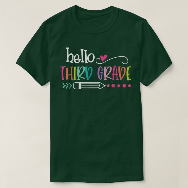 Hello Third Grade Shirt Fun 3rd Grade Back To Scho (Design Front)