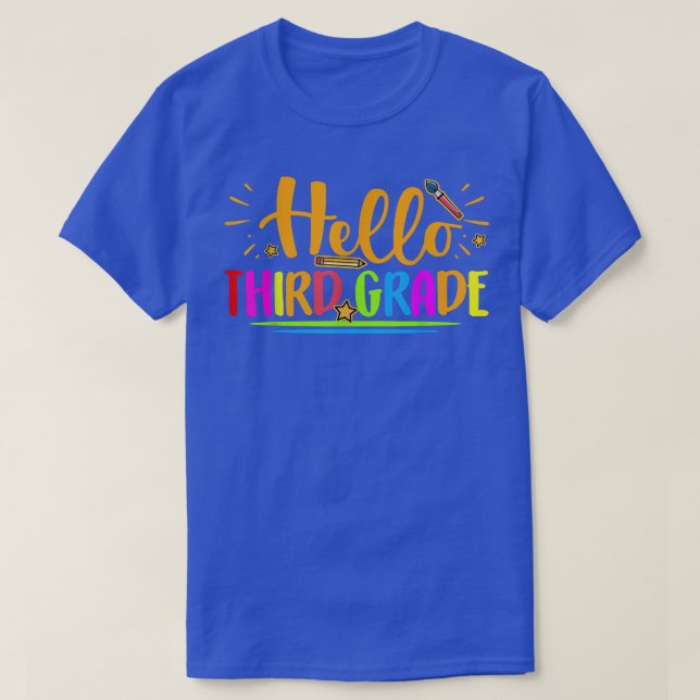Hello Third Grade Shirt Fun 3rd Grade Back to Scho (Design Front)