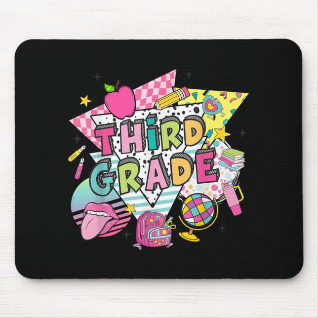 Hello Third Grade Shirt - Girls 3rd Grade Outfit,  Mouse Pad (Front)