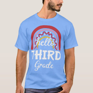 Hello Third Grade Shirt Rainbow 3rd Grade Back to 