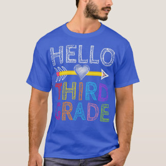 Hello Third Grade Teacher Student 3rd grade Back T T-Shirt