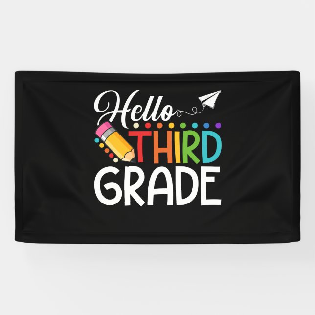 Hello Third Grade Team 3rd Grade Back to School Banner (Horizontal)
