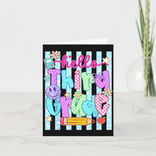 Hello third grade team 3rd grade back to school card