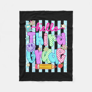 Hello third grade team 3rd grade back to school fleece blanket