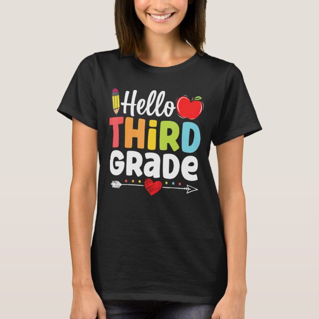 Hello Third Grade Team 3rd Grade Back To School   T-Shirt (Front)
