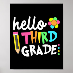 Hello Third Grade Team 3rd Grade Back To School Te Poster