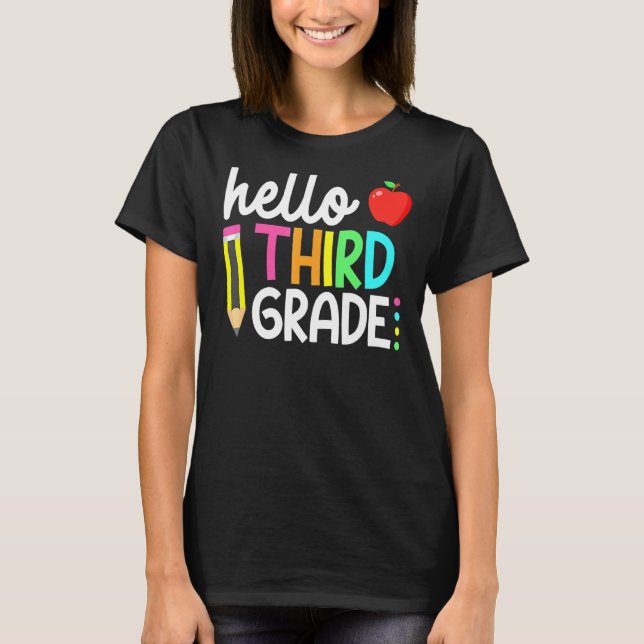 Hello Third Grade Team 3rd Grade Back To School Te T-Shirt (Front)