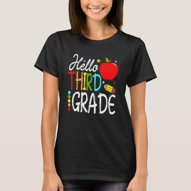 Hello Third Grade Team 3rd Grade Back To School Te T-Shirt (Front)